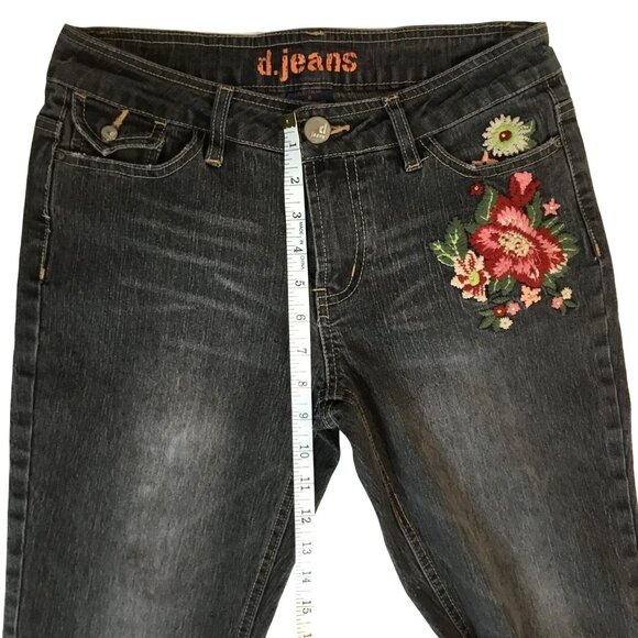 D. Jeans Woman Floral Embroidered Bootcut Denim Y2K Cottagecore Jeans Sz 6 - Picture 5 of 8